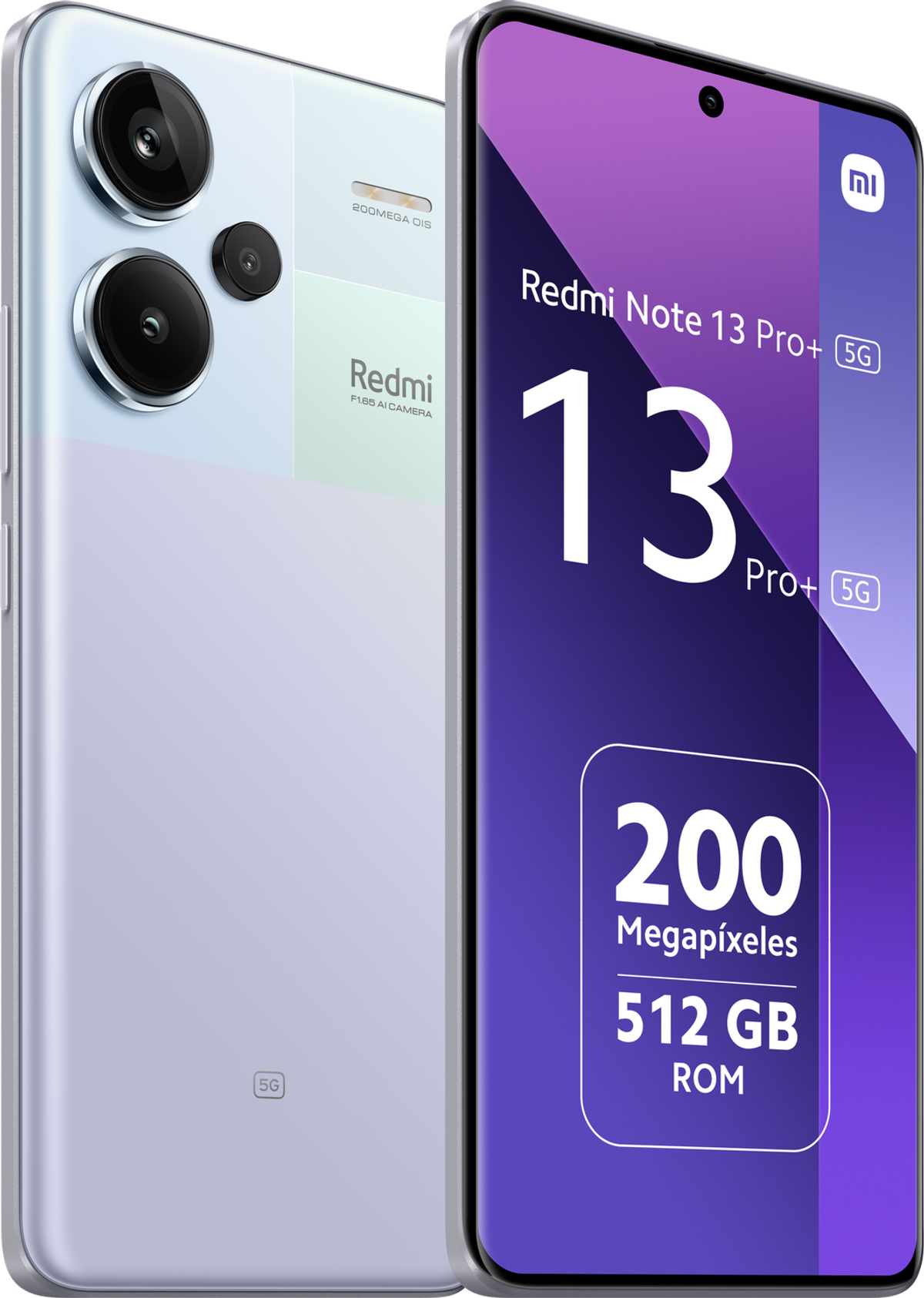 Redmi Note 13 Pro+ 5G-telefoon, toont een telefoon met het scherm aan. Beschikt over 200 megapixels en 512 GB ROM.