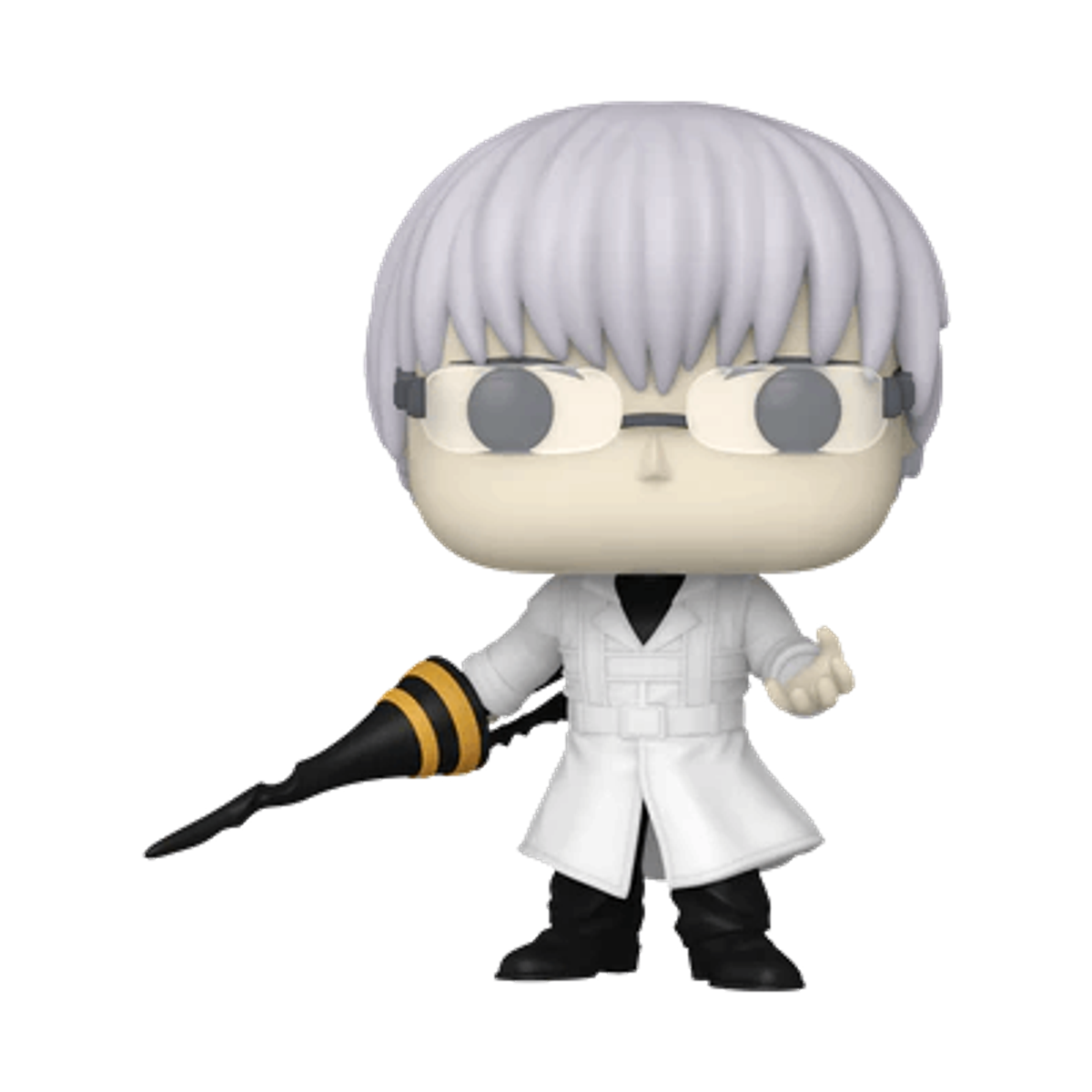 Figura Funko Pop de personaje manga con gafas y arma.