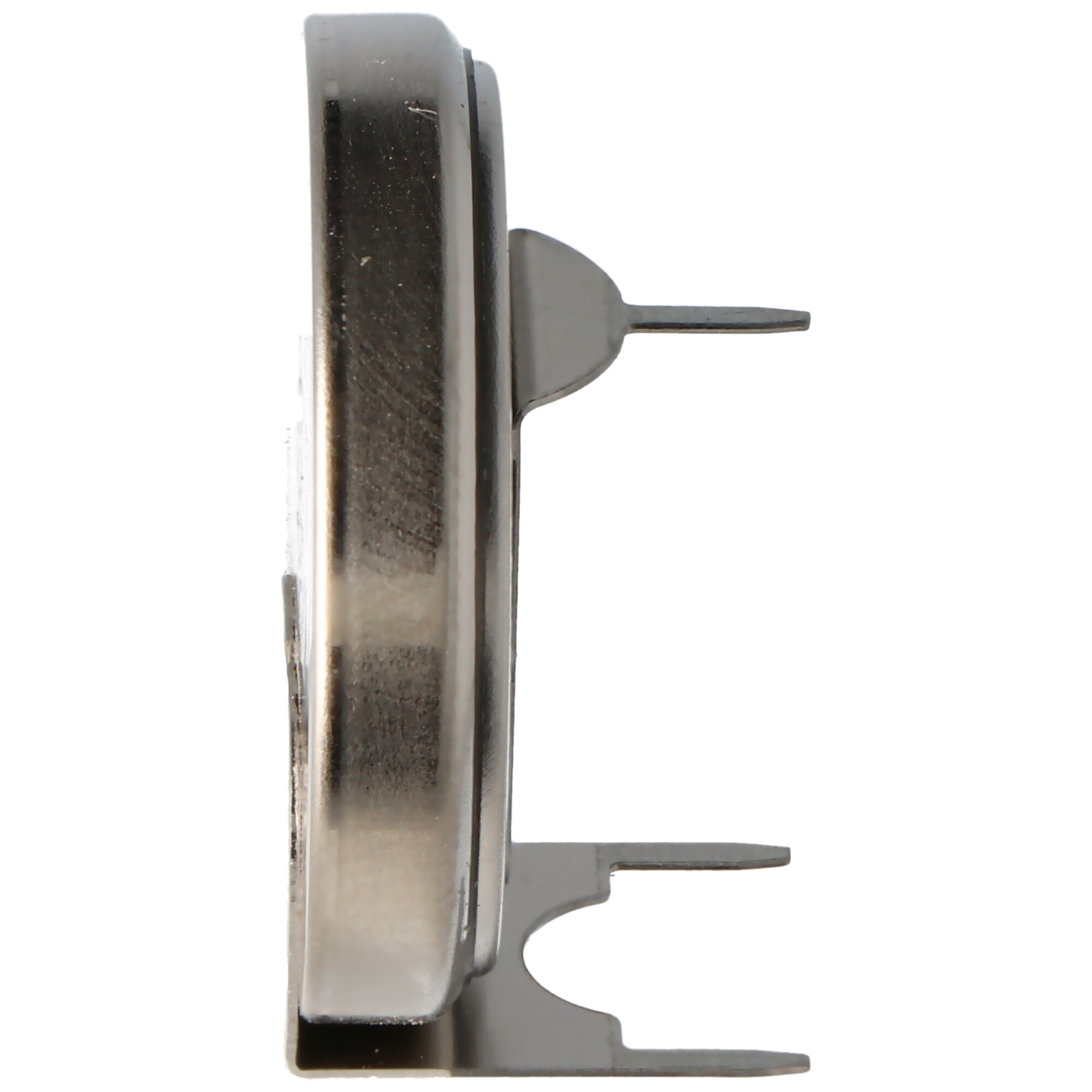Metallclip mit gebogenem Design, wahrscheinlich Teil eines größeren Geräts.