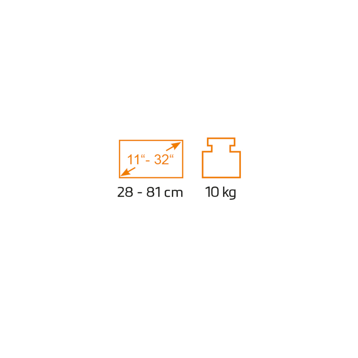 Diagramm mit Maßen und Form.