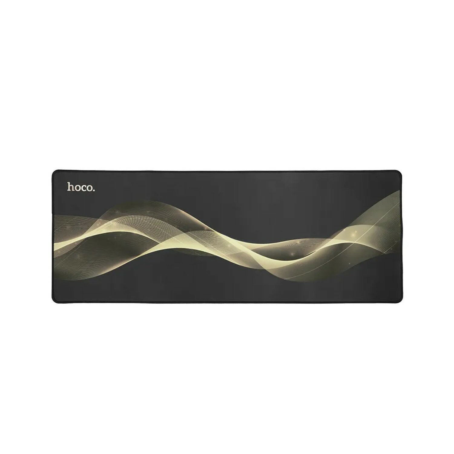 Schwarzes Mousepad mit goldenem Wellendesign und dem Wort hoco.