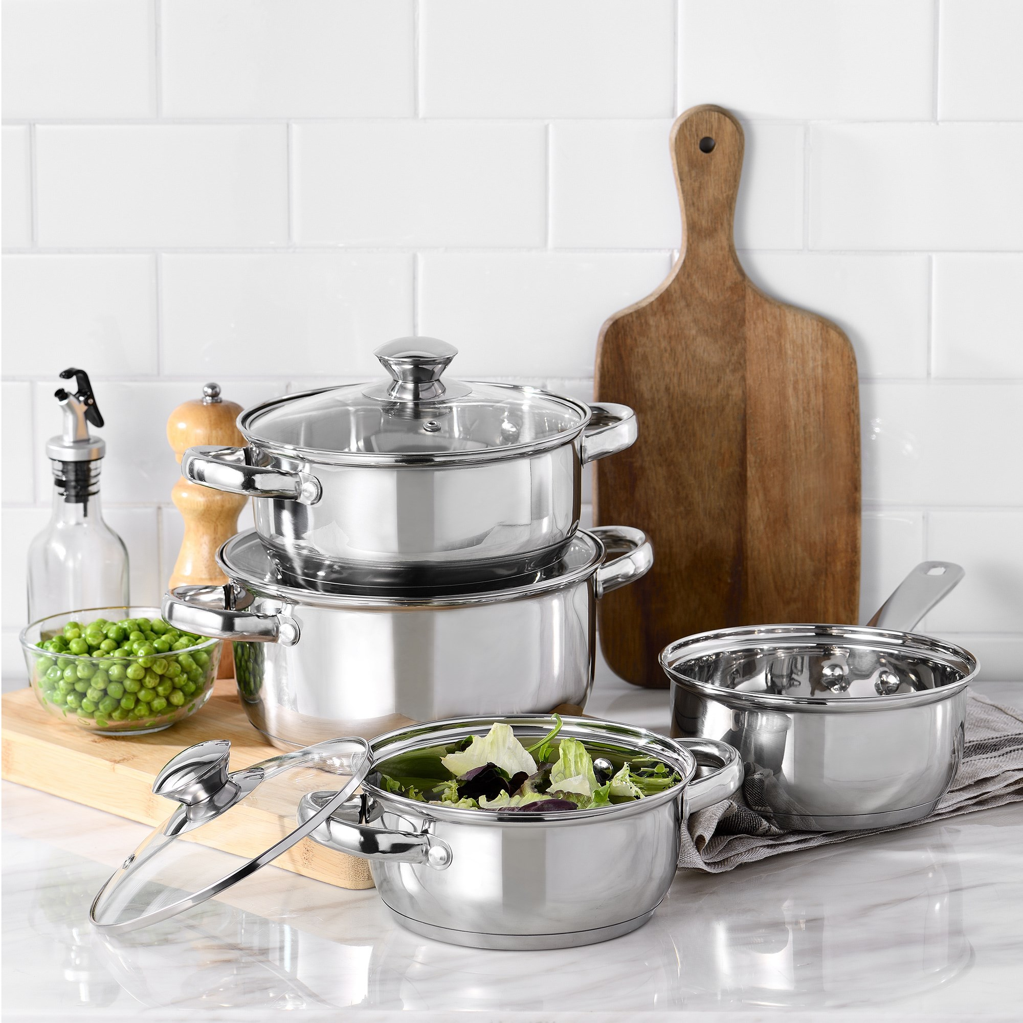 Batería de cocina - BERGNER PK8937, 3 l, Aluminio forjado, Negro