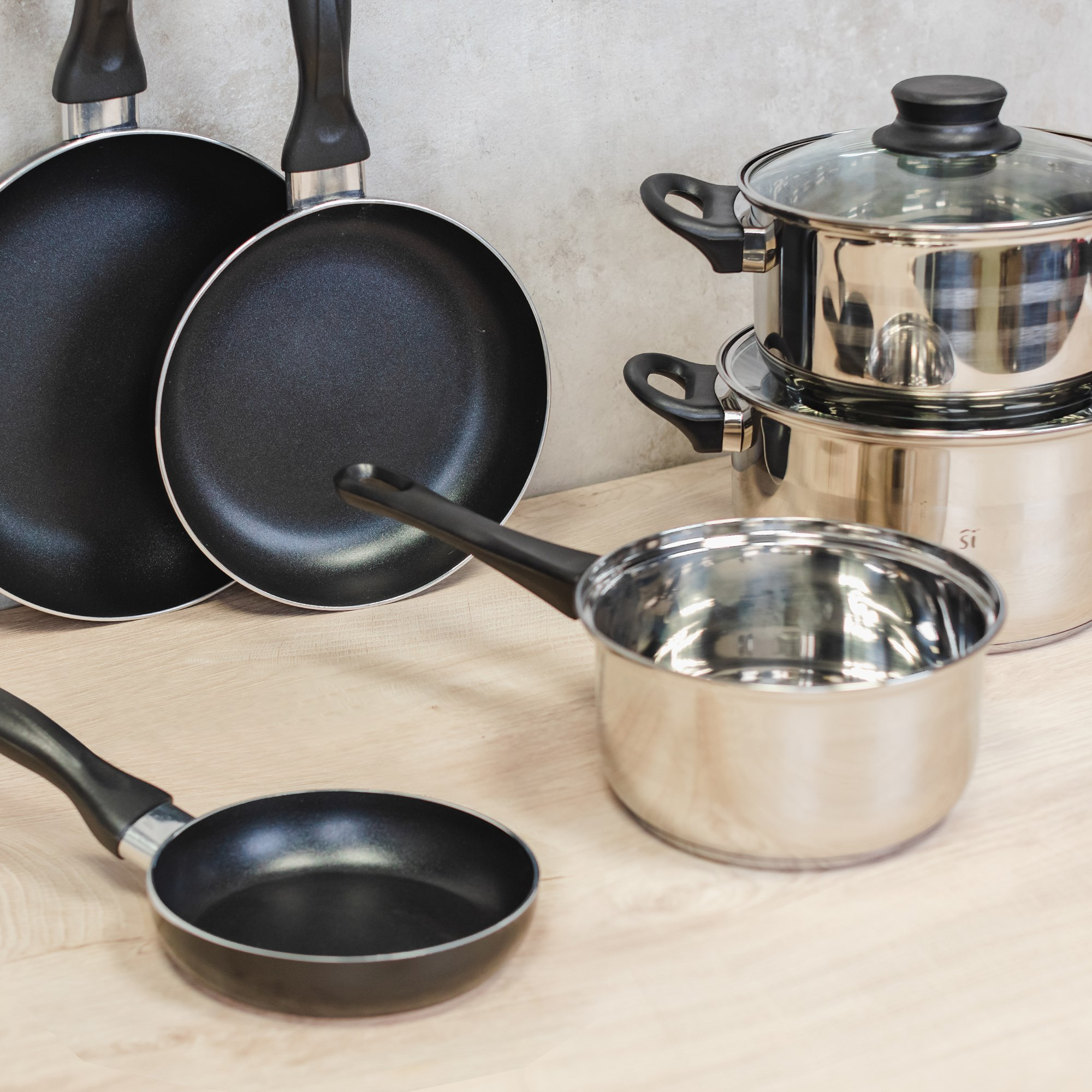 Batería de cocina - SAN IGNACIO Pack San Ignacio, 1.5 l, Acero inoxidable, Acero inoxidable