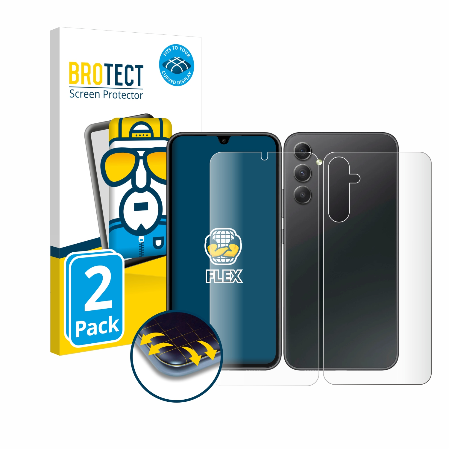A34 2x Edition) BROTECT Flex 5G Samsung 3D Schutzfolie(für Full-Cover Enterprise Galaxy Curved