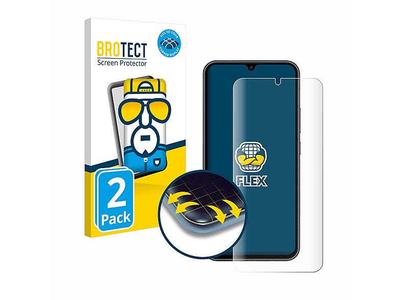 BROTECT 2x Flex Full-Cover 3D Curved Schutzfolie(für Samsung Galaxy A34 5G)