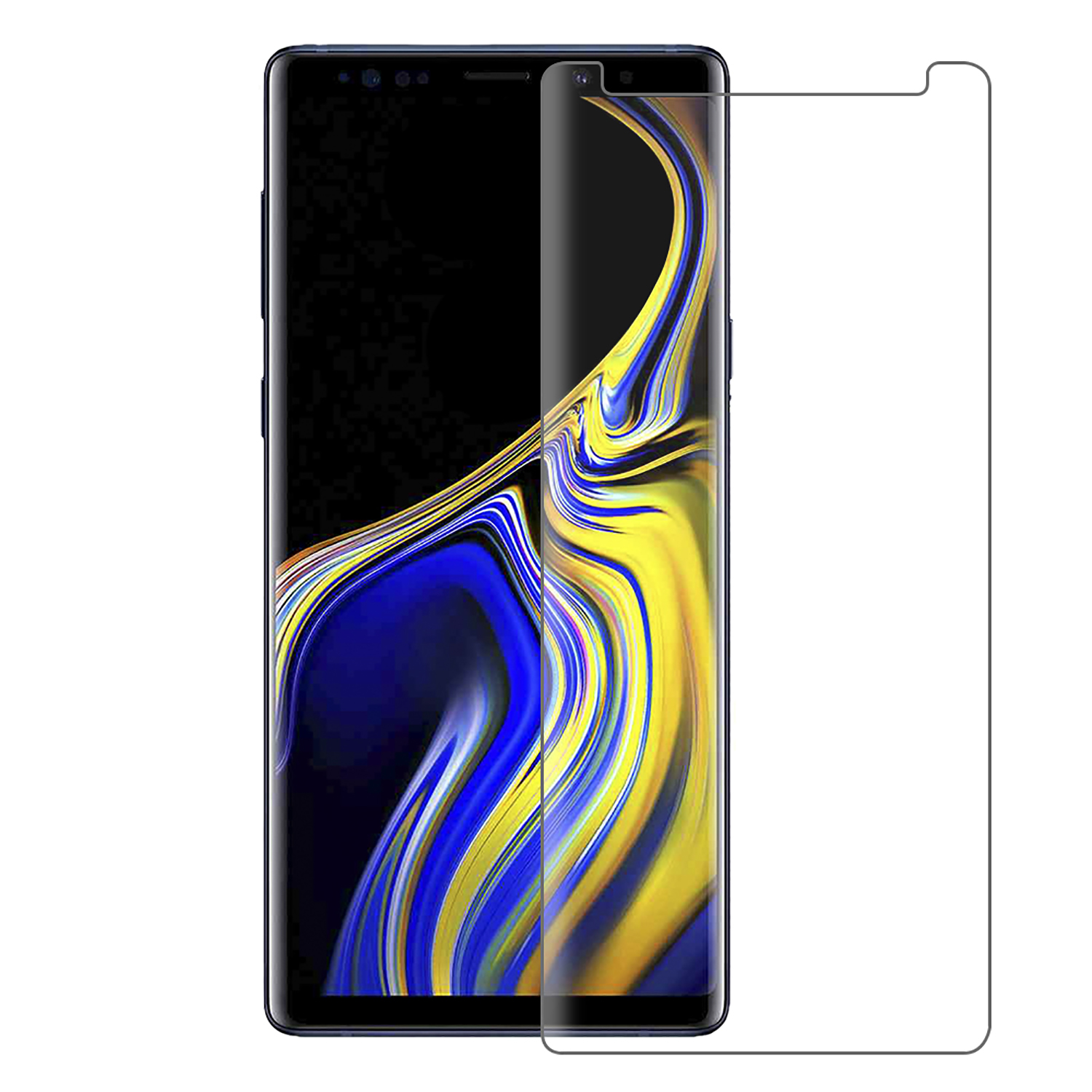 Smartphone con protezione schermo, che mostra lo schermo del dispositivo.