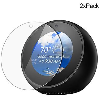 Protector pantalla móvil  - 2 Protectores de pantalla de cristal para Amazon Echo Spot DAM ELECTRONICS, Apple, Echo Spot, Cristal Templado