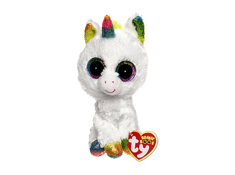 TY Beanie Boo Einhorn Plüschtier – Candy Cane, 15 Cm – Mit Glitzeraugen, Limitierte Weihnachtsedition