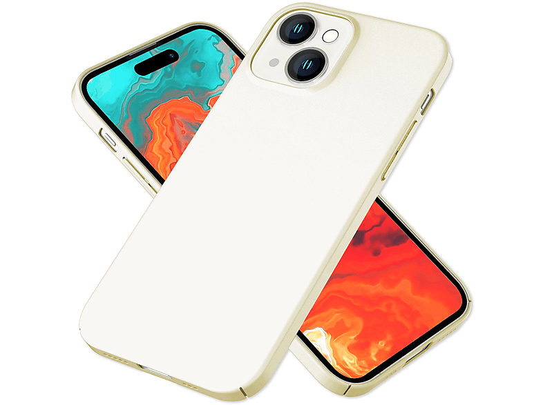 NALIA Cover iPhone 16 Ultra Sottile 0,5mm Bianco Crema Rigida Opaca