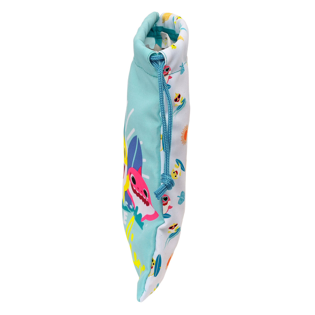 Etui mit Hai-Design, mit blauen und weißen Farben.