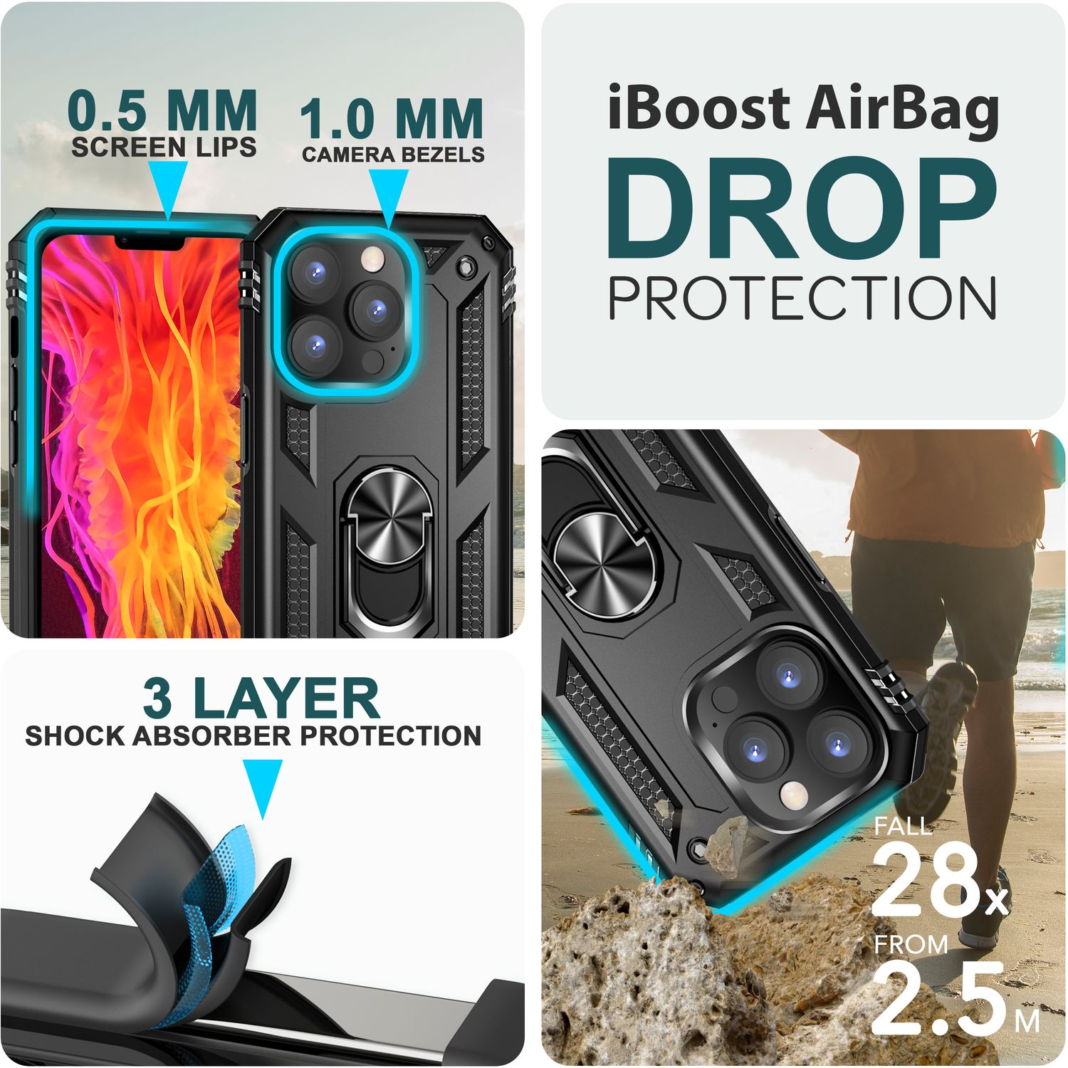 Una funda para teléfono con protector de pantalla y funda protectora.