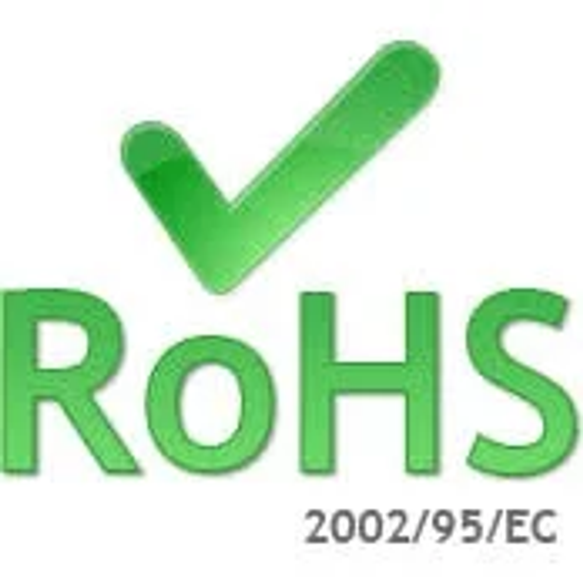 Grünes RoHS-Logo mit einem Häkchen.