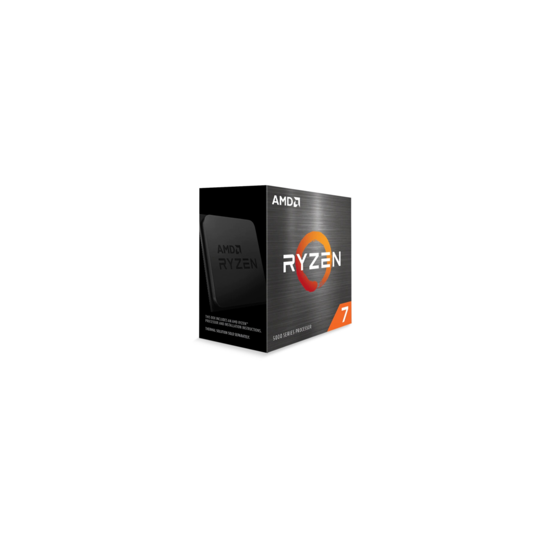 Eine AMD Ryzen 7 5800er Serie Prozessorbox. Die Box ist schwarz mit dem Ryzen-Logo und der Zahl 7.