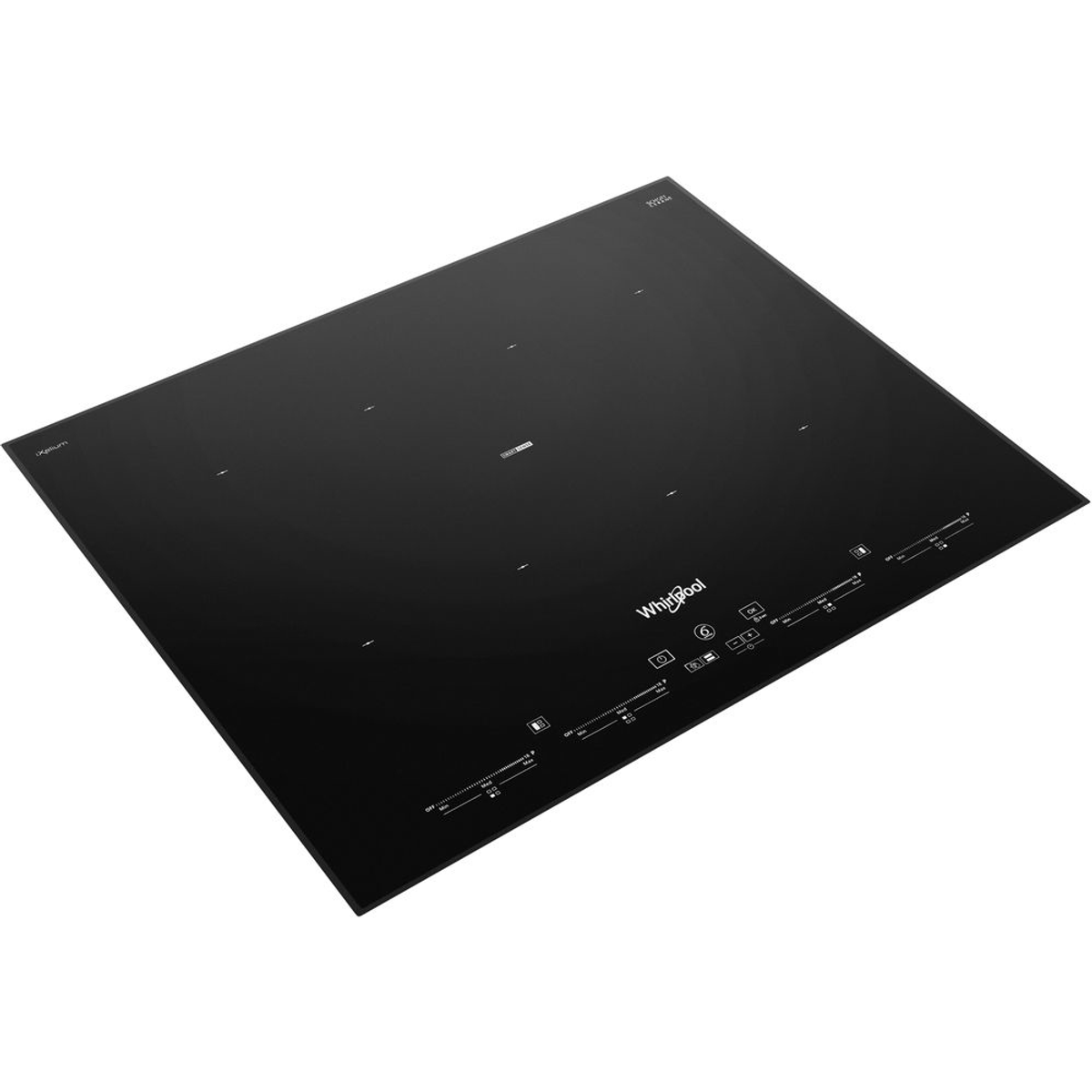 Placa de inducción negra con controles táctiles.