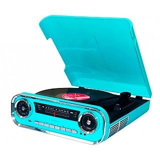 Tocadiscos  - Lauson 01TT18 Blue / Tocadiscos con radio FM LAUSON, -, 33 / 45 / 78 RPM, Azul