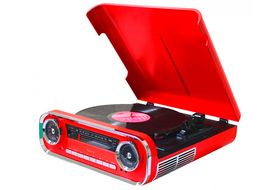 Tocadiscos - MUSE MT-201 BTP Pink / Tocadiscos con altavoces MUSE,  Bluetooth, USB, RCA y jack 3.5mm, 33 / 45 / 78 rpm, Rosa