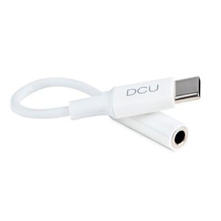 Adaptador  - DCU 30402035 Blanco / Cable USB-C (M) Jack 3.5 (H) 10cm DCU, NEGRO
