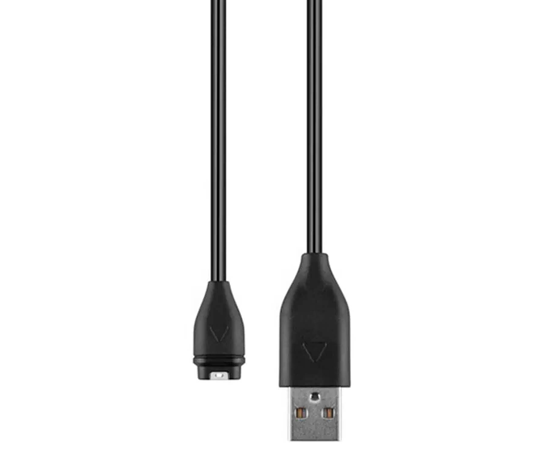 Due cavi di ricarica USB neri, uno con connettore USB e l'altro con estremità di ricarica.