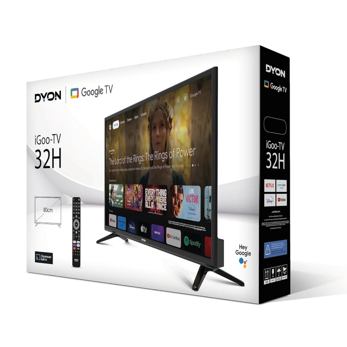 Eine TV-Box mit einem Fernseher, der einen Film zeigt, und einer Fernbedienung.