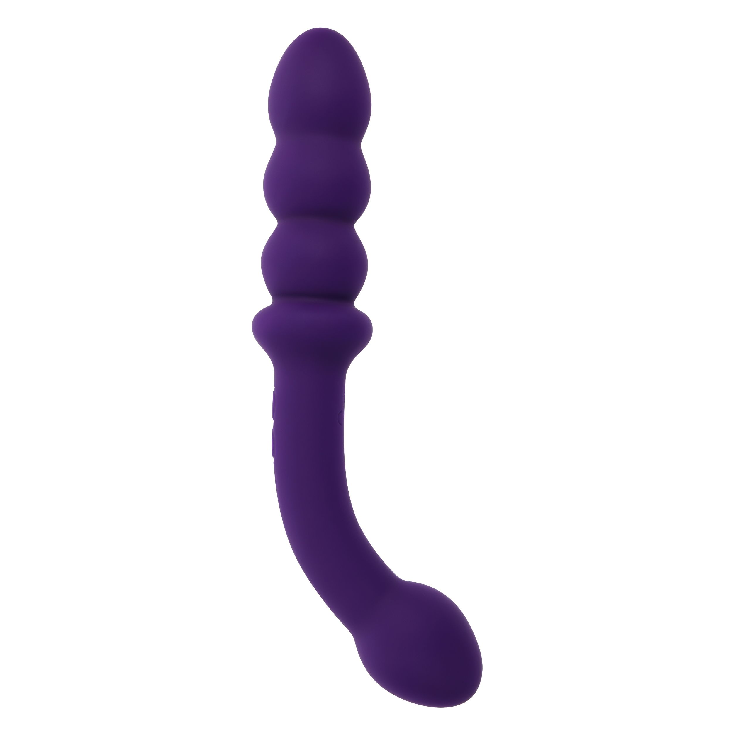 Lila Sexspielzeug mit geschwungenem Design und strukturierter Oberfläche.