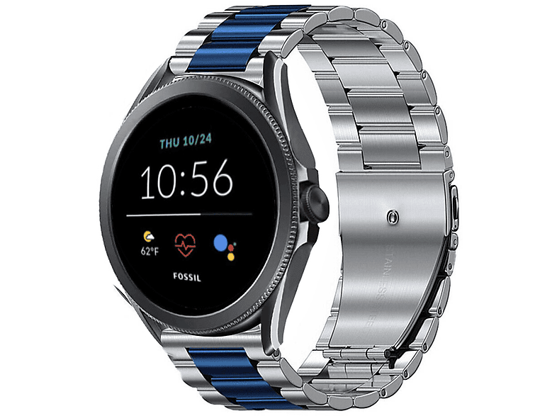 STRAPIT© Gen 5, Ersatzarmband, Fossil, Gen 5, Blau MediaMarkt