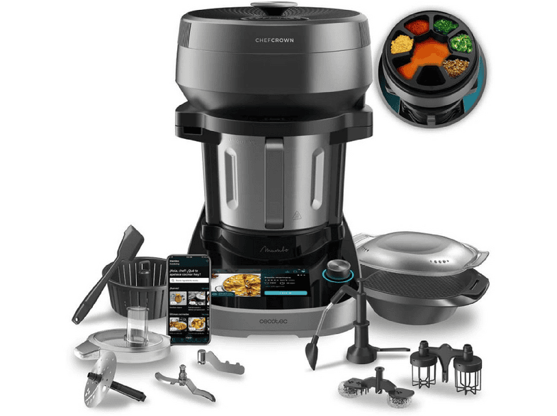 Robot de cocina - CECOTEC 4701 MAMBO COOKING UNIQUE, 1600 W, 4,5 l, Negro