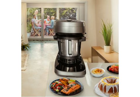 Robot de cocina  Cecotec Mambo Touch con Jarra Habana, 1600W, 3.3 l, 37  Funciones, Wi-Fi, TFT 5”, Negro