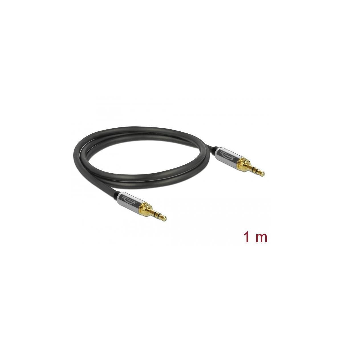 Schwarz-goldenes Audiokabel, aufgerollt.