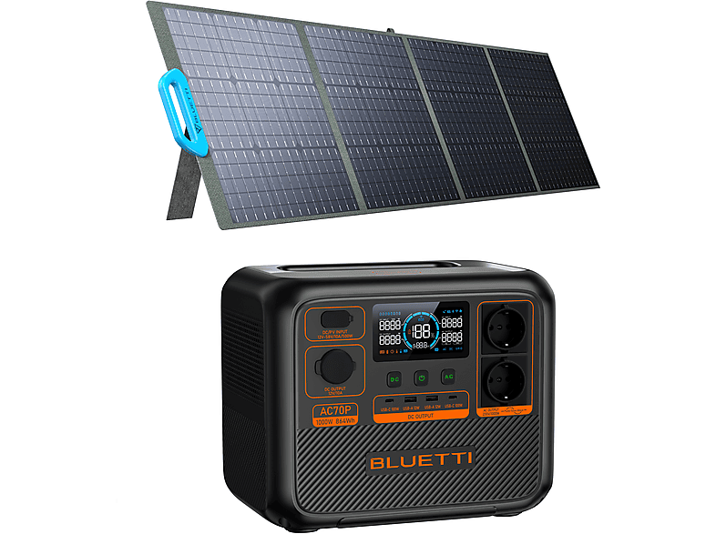 BLUETTI AC70P mit PV200, verbessertes AC70, EB70 Power Station MediaMarkt