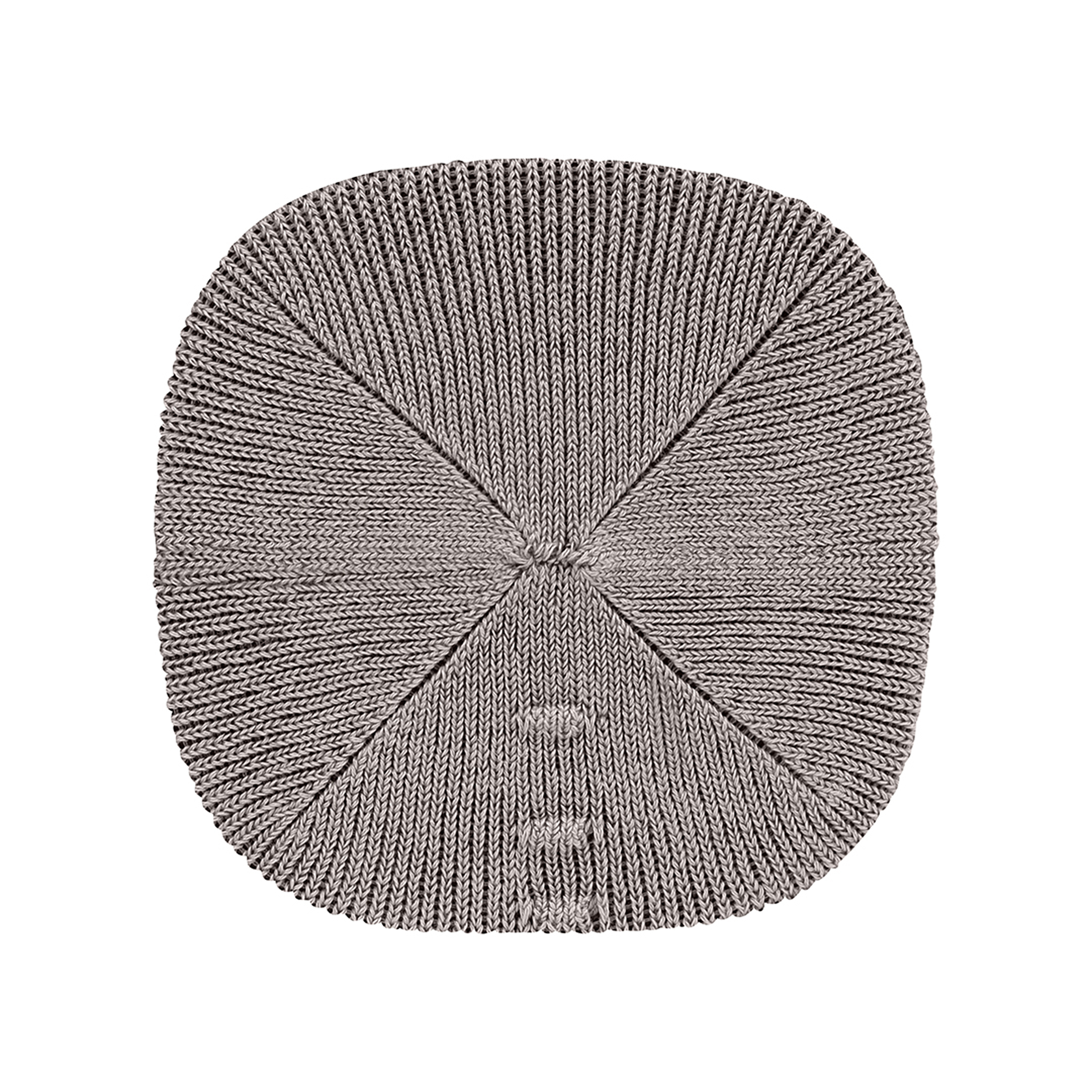 Un set de table carré, tissé et à motifs. Il présente un motif symétrique dans des tons de gris et de noir.