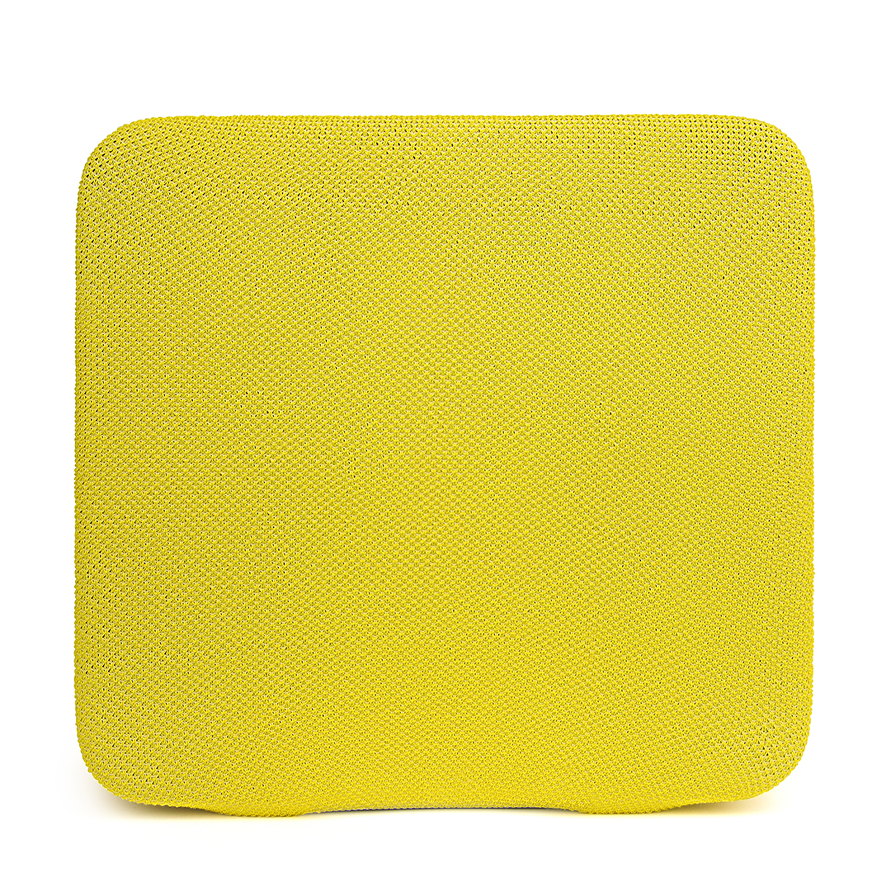 Coussinet jaune. Fond blanc.