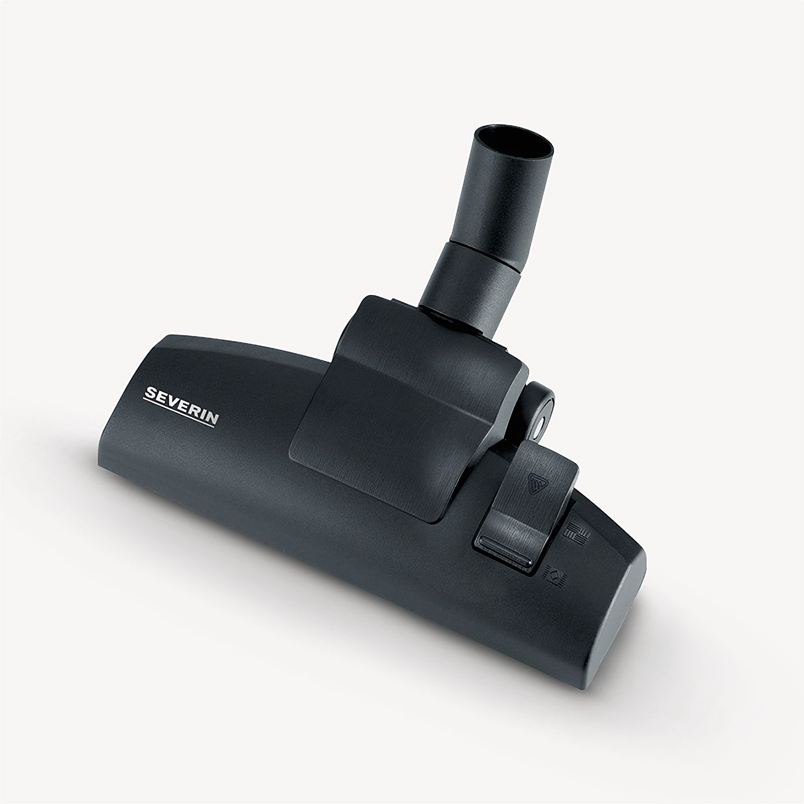 Czarna głowica odkurzacza. Widnieje na niej marka SEVERIN.