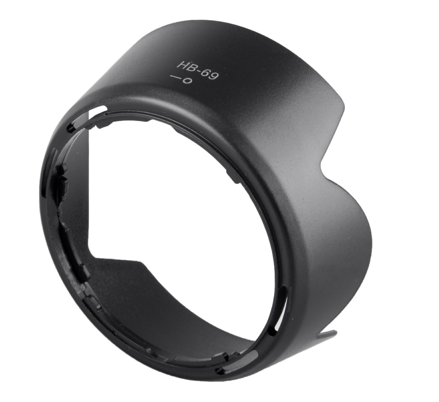 Schwarze Kamera-Objektiv-Sonnenblende, Modell HB-69.