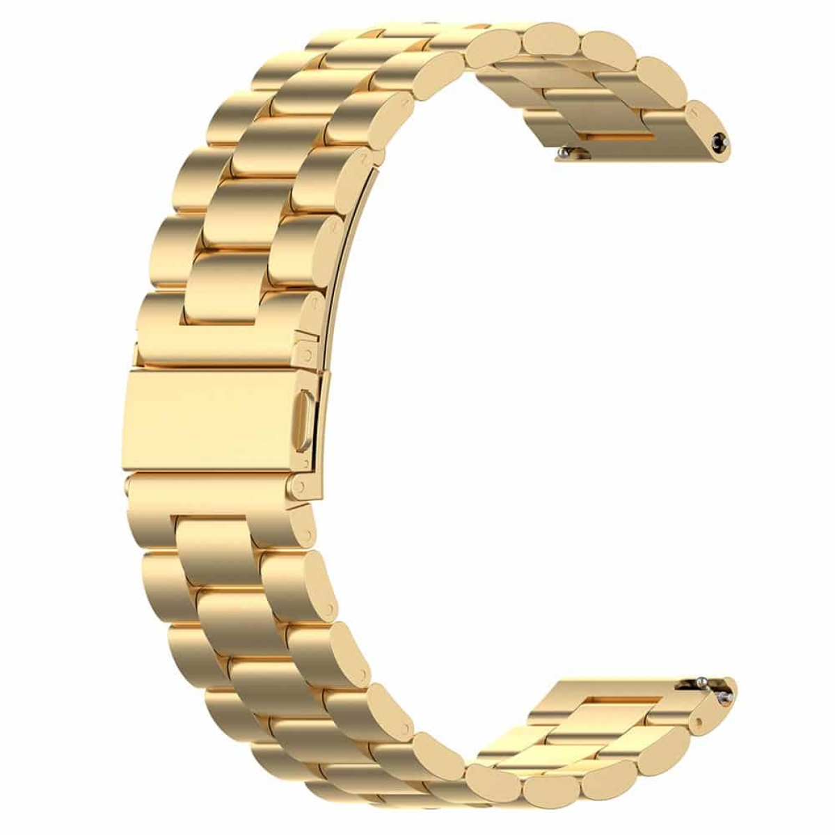 Eine schwarze und graue Smartwatch mit Metallarmband vor weißem Hintergrund.