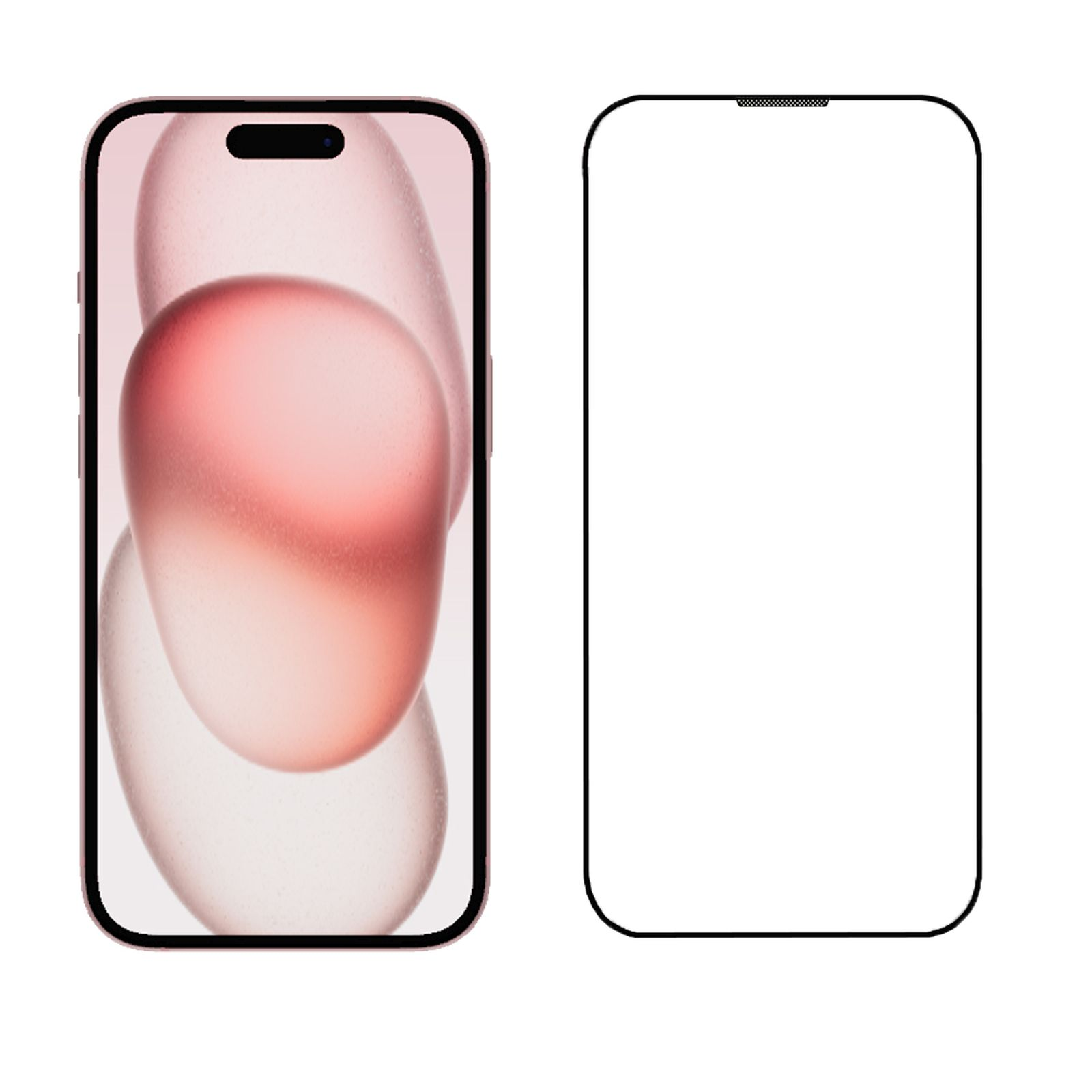Due telefoni, uno con schermo che mostra forme astratte, l'altro con protezione schermo.