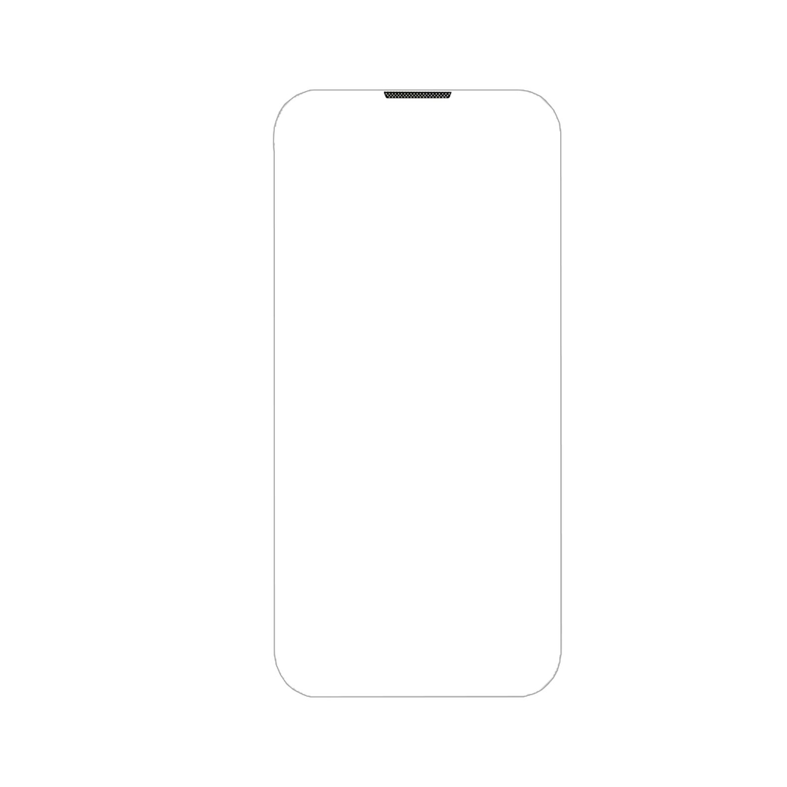 Una protezione schermo bianca per telefono su sfondo nero.