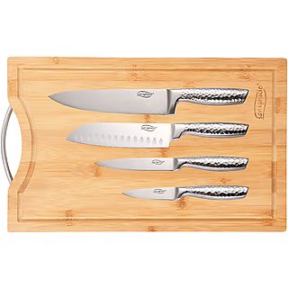 Cuchillos - SAN IGNACIO Set de 4 cuchillos de cocina y tabla de cortar de bambú san ignacio, Marrón