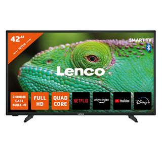 LENCO LED-4243BK - Fernseher mit Bluetooth - LED TV (Flat, 42 Zoll / 107 cm, Full-HD, SMART TV, Android)