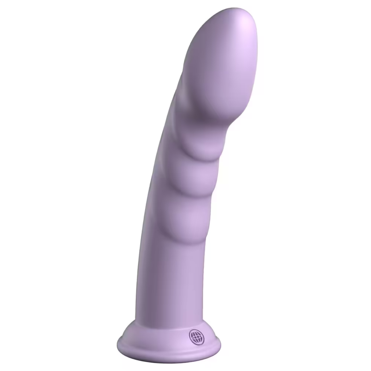 Ein hellviolettes Sexspielzeug vor weißem Hintergrund.