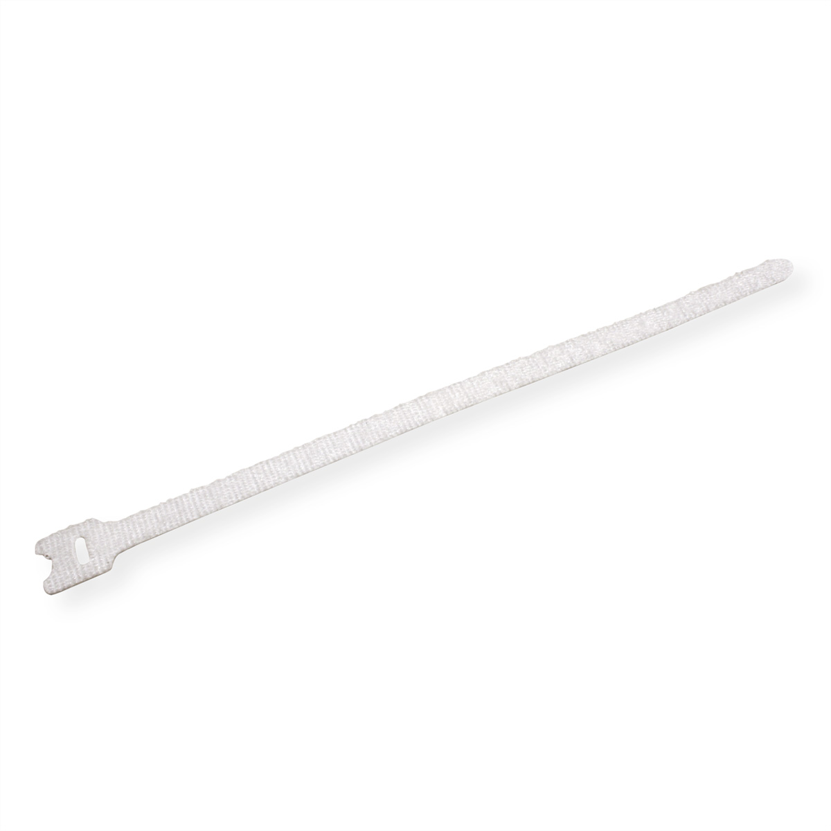 Fascetta bianca, sottile e lunga, su sfondo bianco.