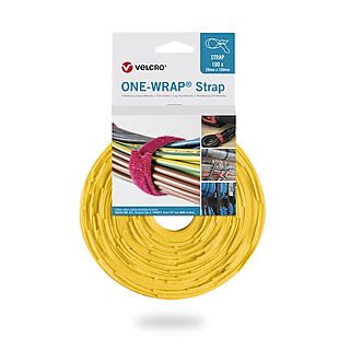 VELCRO One Wrap® Strap 25mm x 300mm, 100 Stück Klettband, gelb