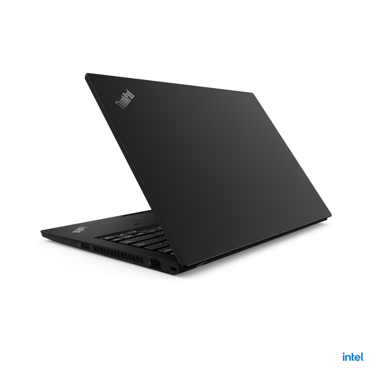 Ein schwarzer Laptop mit dem ThinkPad-Logo auf dem Deckel. Der Bildschirm ist geschlossen.