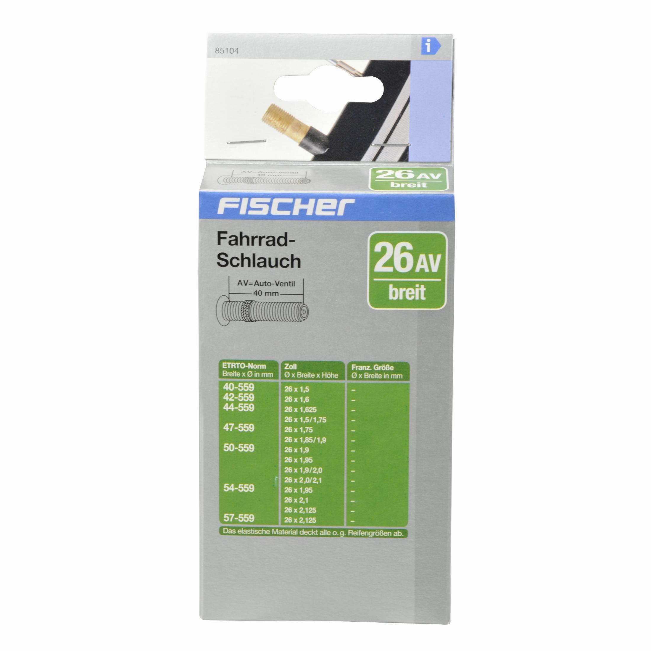 Verpackung für einen Fahrradreifen mit deutschem Text, der Reifengröße und Markeninformationen zeigt.