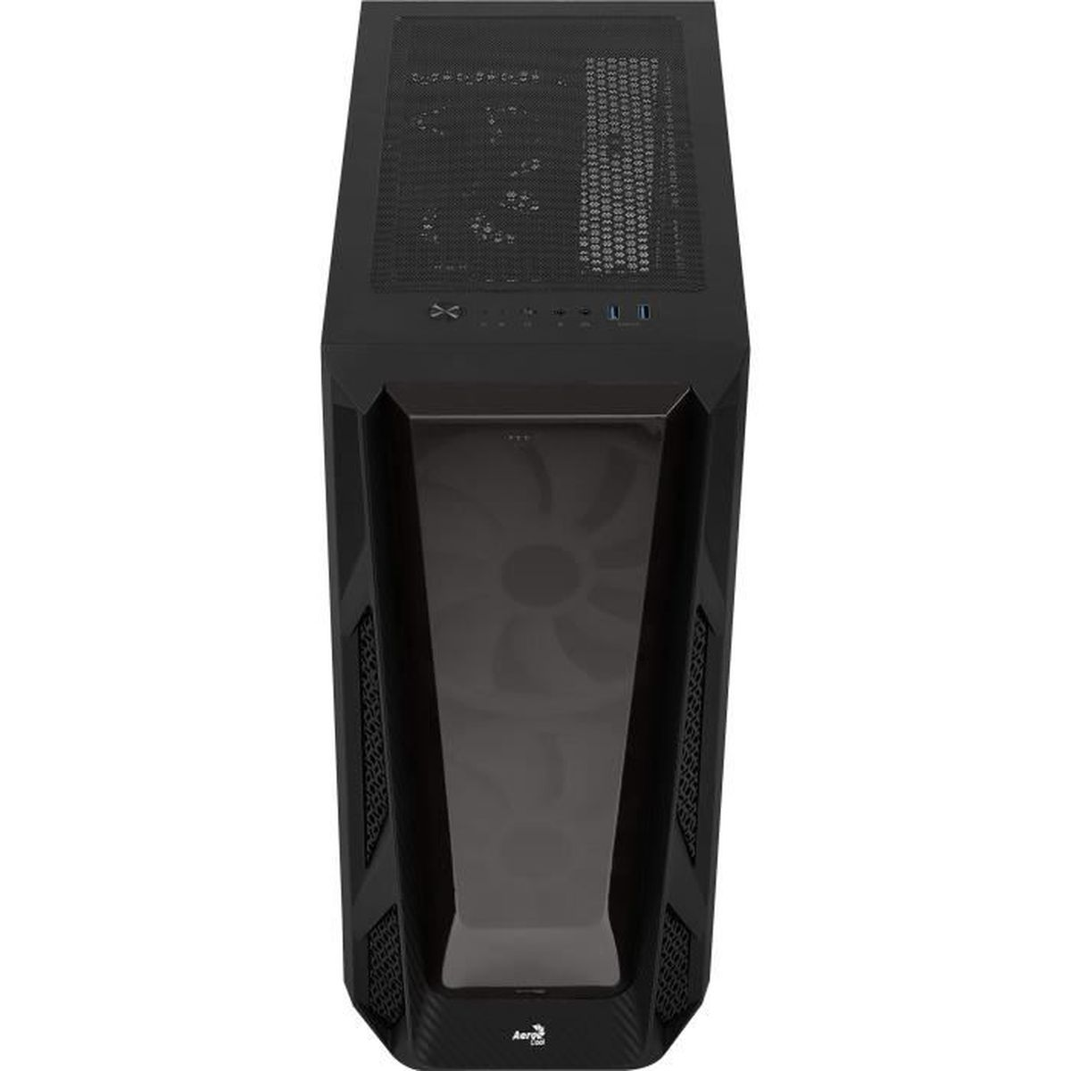 Case per computer nero. Dispone di ventilazione frontale e laterale. Design nero e trasparente.