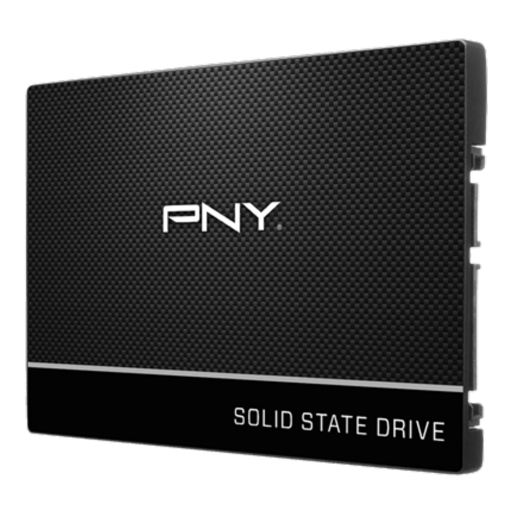 Czarny dysk SSD ze słowami "PNY" i "SOLID STATE DRIVE" na nim.
