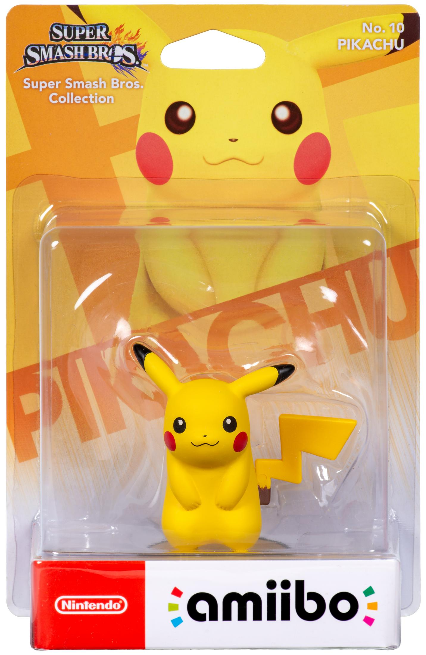 Eine Pikachu-Figur in einem Plastikgehäuse, Teil der Super Smash Bros. Kollektion.
