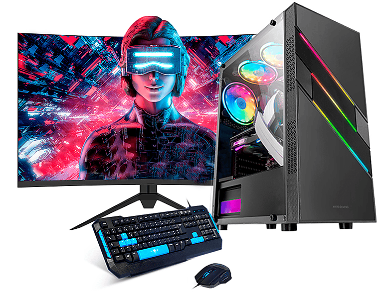 PC Gaming - NEOPC Ryzen 5 4600G -16GB - 480 GB - Monitor 27" + Teclado y ratón