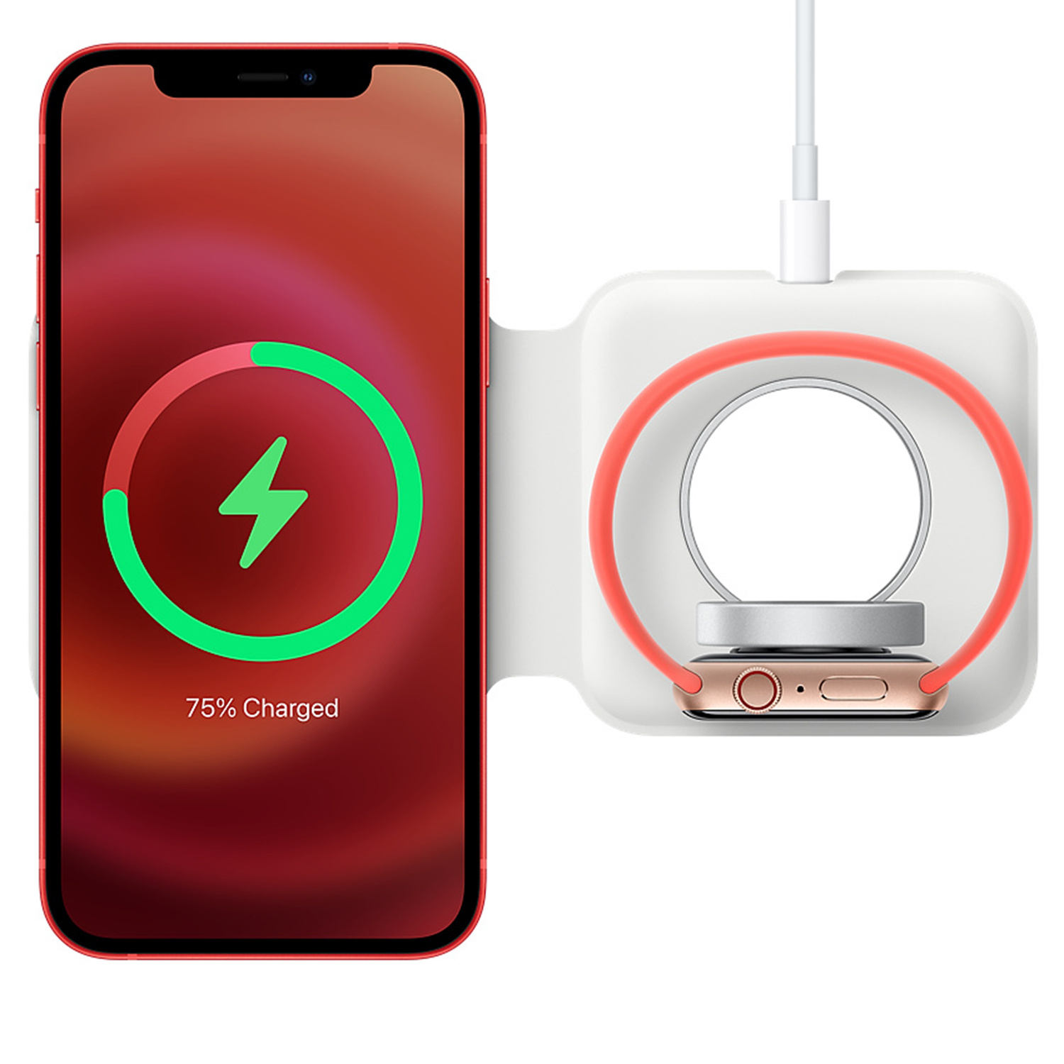 APPLE Chargeur sans fil MagSafe Duo iPhone / Apple Watch - Blanc Chargeurs sans fil