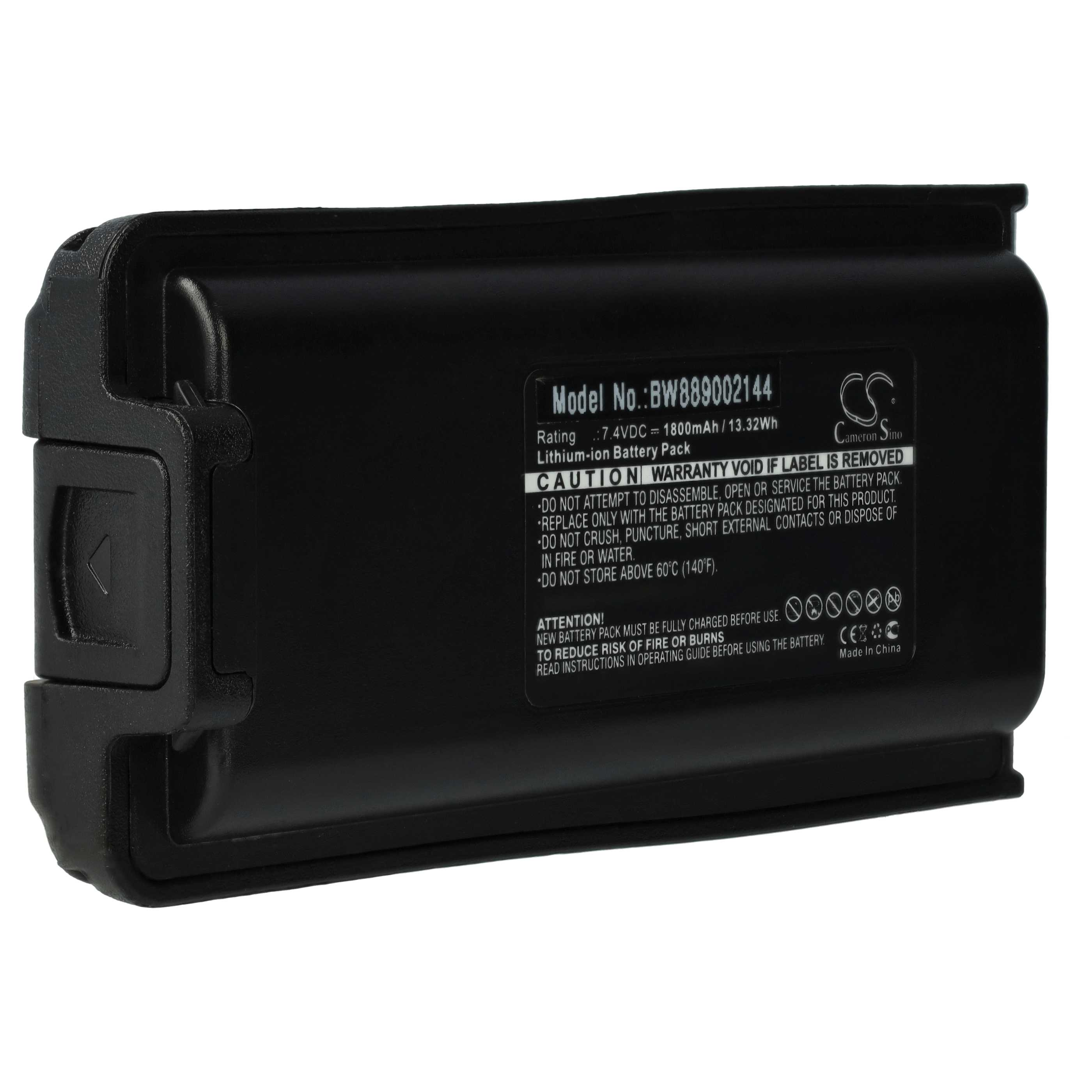 Schwarzer Akku, Nahaufnahme mit Text.