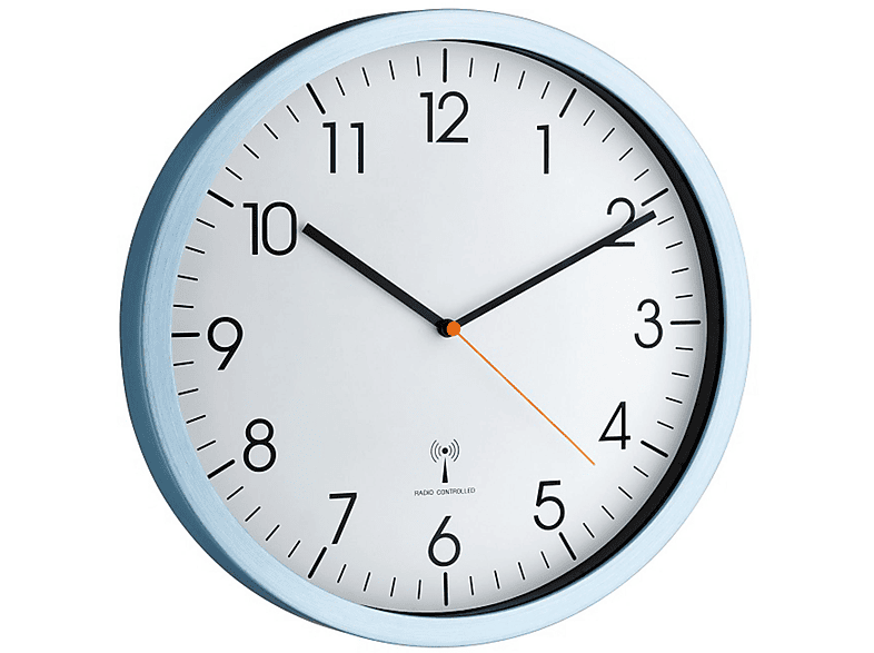 TFA Dostmann 60.3517.55 Radio Horloge Murale Cadre en Aluminium (Aluminium avec Batterie